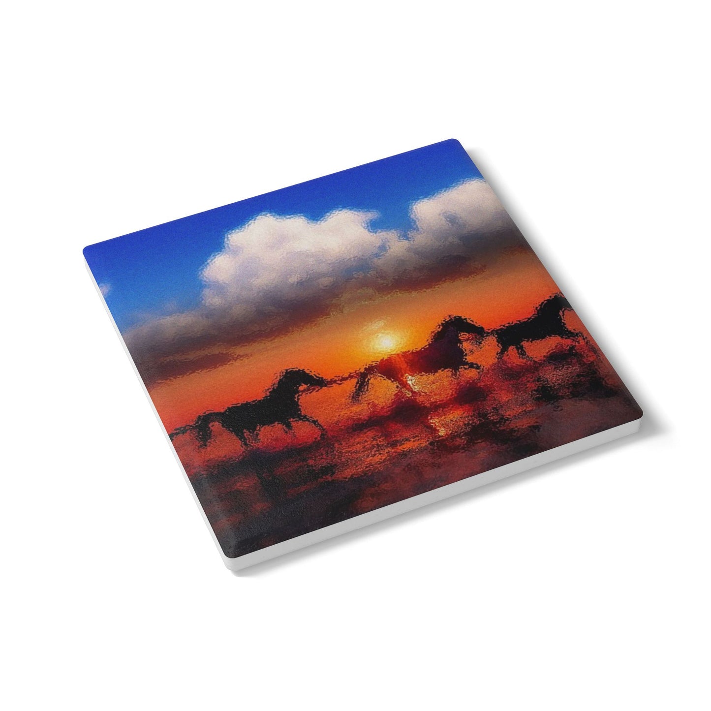 SP-010: Horse Race - Ceramic Coaster
