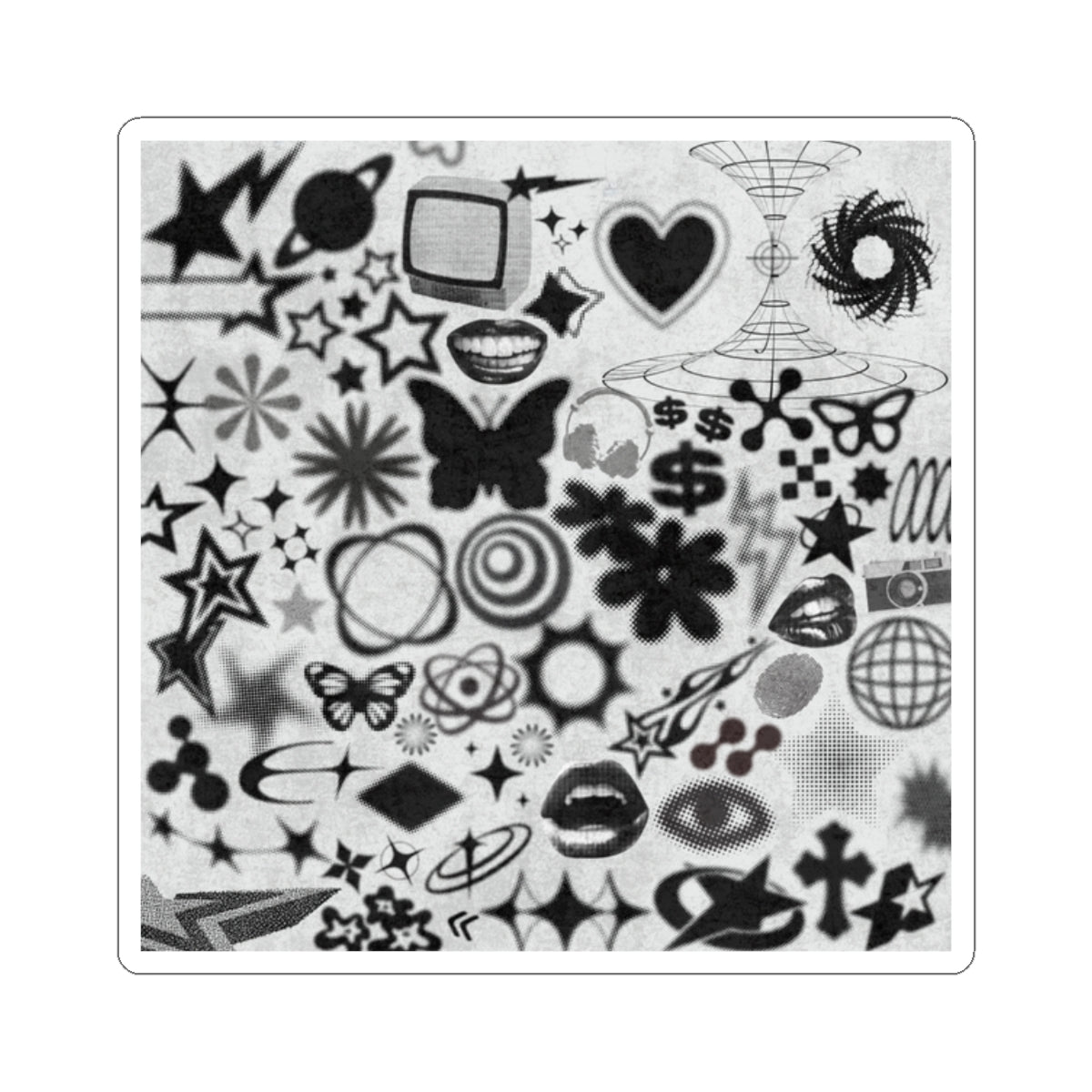 Protocol TA-002: Y2K Love - Kiss-Cut Stickers