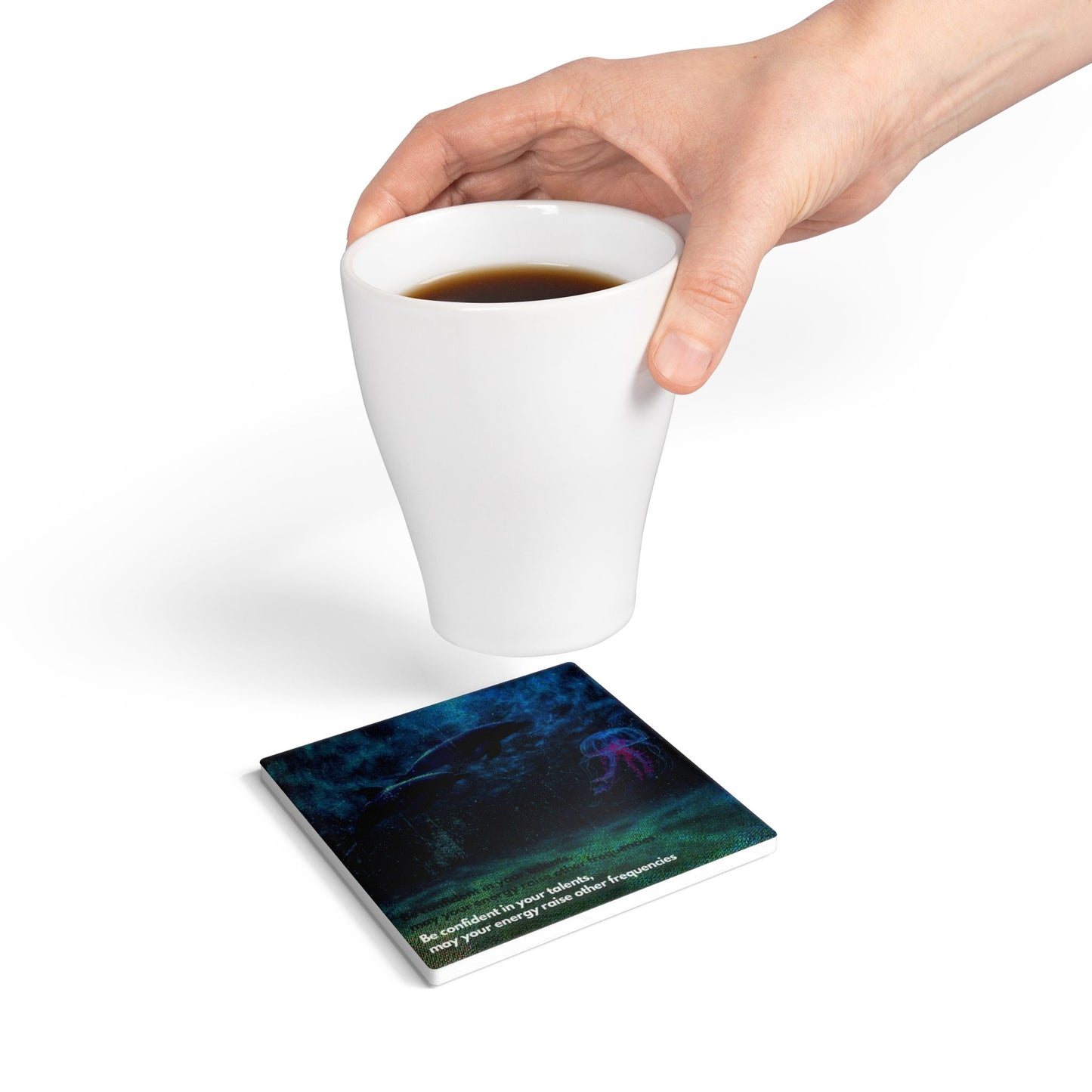 SP-008: Confident Dolphin - Ceramic Coaster
